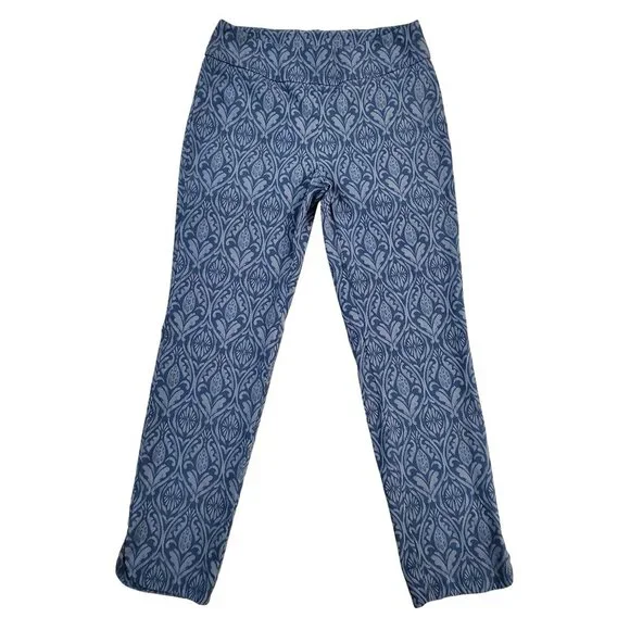 Soft Surroundings Tesori Print Straight Leg Ankle Pants Blue Size S - Picture 2 of 15